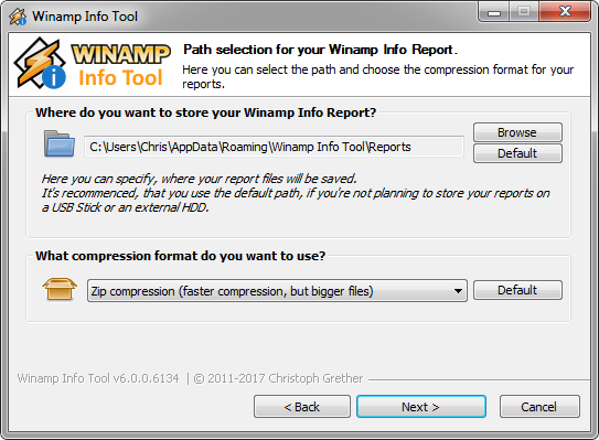 Winamp Info Tool - Path Page